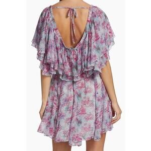 $1490 Isabel Marant Silk Ruffle Mini Aqua Dress Size 38(6)